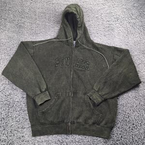 Bon Aire Dutch Caribbean Hoodie Adult Large Green Destination Zip Up Sweater